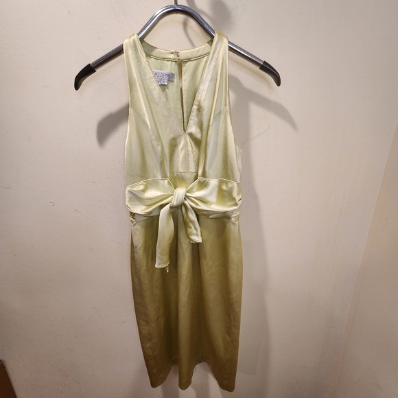 Kay Unger New York lime  100% silk body con sleeveless dress size 4 - Picture 12 of 13